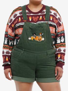 Her Universe Disney Mickey Mouse & Minnie Mouse Corduroy Shortalls Plus Size, , hi-res